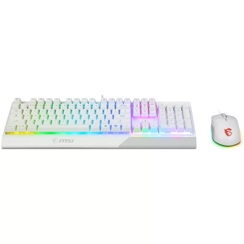 Conjunto de teclado e rato para gaming MSI Vigor GK30 Combo White (DE Layout)