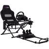 LORGAR FLEX RAF1 Sim Racing Cockpit Advanced, dobrável, 150x72x113 cm posição de jogo, 38x72x126 cm dobrado, preto