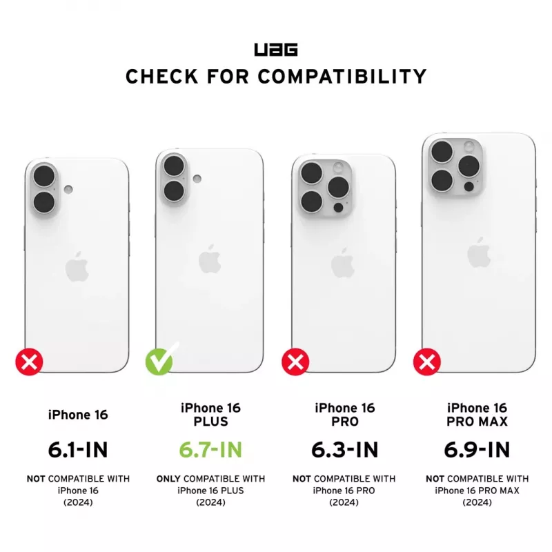 Capa para telemóvel UAG Monarch Pro Kevlar para Apple iPhone 16 Plus, 6,7 polegadas, preta