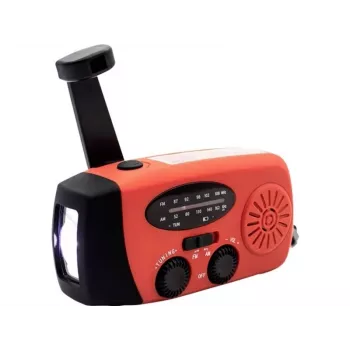 Rádio solar de emergência Denver SCR-2005 com AM/FM, luz LED, SOS e power bank
