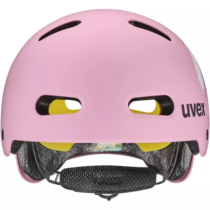 Capacete de bicicleta para criança UVEX Kid 4 Style MIPS - Spray Strawberry Matt (51-55 cm)