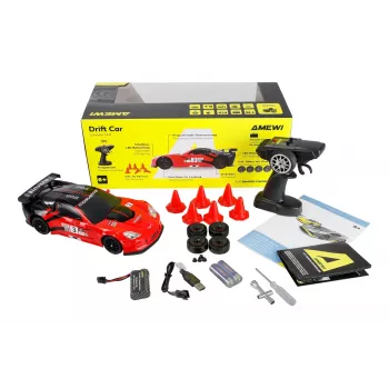 Carro RC drift Amewi Corvette C6R 1:18 4WD RTR elétrico brushed