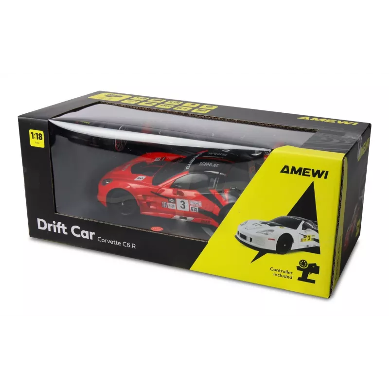 Carro RC drift Amewi Corvette C6R 1:18 4WD RTR elétrico brushed