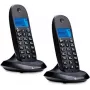 Telefone sem fios Motorola C1002CB+ DECT com 2 telefones, preto, ecrã retroiluminado, mãos-livres, 50 entradas no diretório