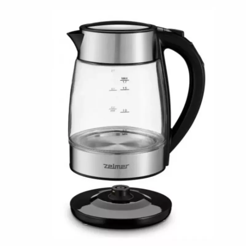 Chaleira elétrica Zelmer ZCK8026 1,7 L 2200 W preta, transparente