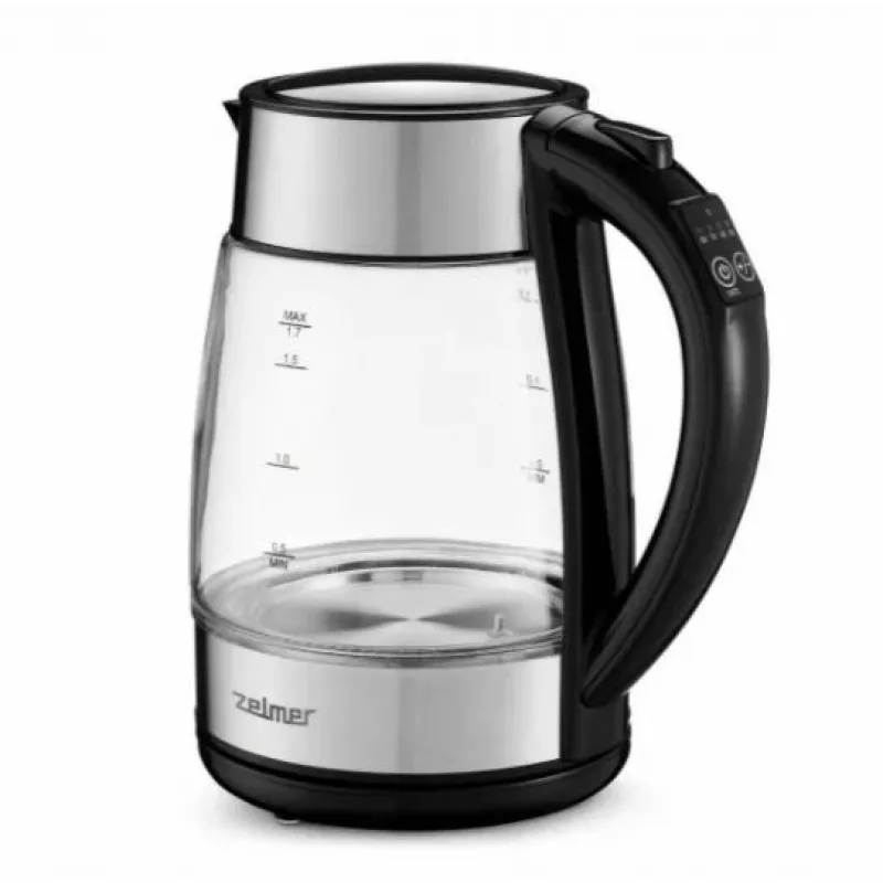 Chaleira elétrica Zelmer ZCK8026 1,7 L 2200 W preta, transparente