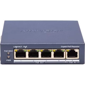 Repetidor PoE Gigabit Hikvision DS-3E0505P-E/R 5 portas 4xPoE Out IEEE 802.3bt