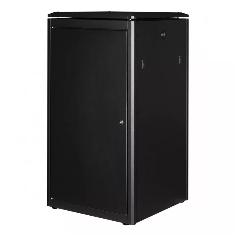 Armário de rede ROLINE 19 polegadas Pro 22U, 600x600 mm (LxP), porta de vidro, preto