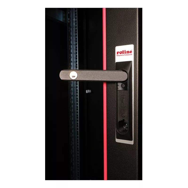 Armário de rede ROLINE 19 polegadas Pro 22U, 600x600 mm (LxP), porta de vidro, preto