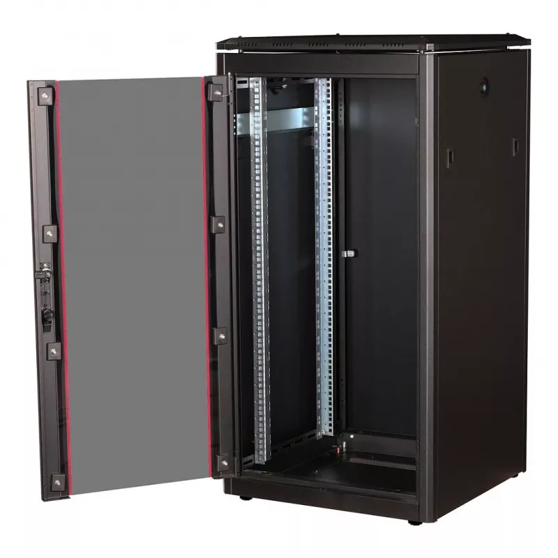 Armário de rede ROLINE 19 polegadas Pro 22U, 600x600 mm (LxP), porta de vidro, preto