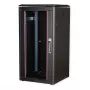 Armário de rede ROLINE 19 polegadas Pro 22U, 600x600 mm (LxP), porta de vidro, preto