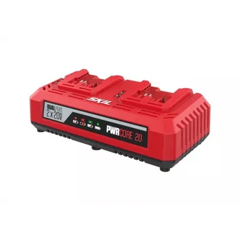 Carregador duplo SKIL 2x20V Max (18V) - carregador de duas portas para baterias de iões de lítio PWRCORE 20V