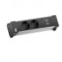 Bachmann Power Frame módulo de tomadas de secretária 2x Schuko USB-A USB-C 22W 0,2m GST18 prateado