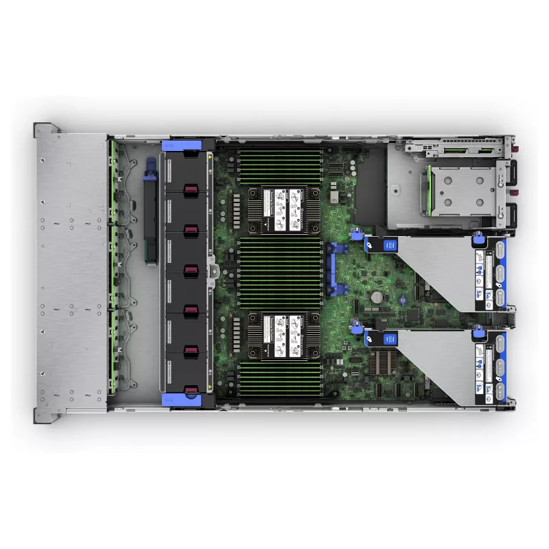 Servidor rack 2U HPE ProLiant DL380 Gen11 - Intel Xeon Silver 4510 12 núcleos 2.4GHz - 64GB DDR5 - 2x480GB SSD - MR408i-o - 2x1000W PSU