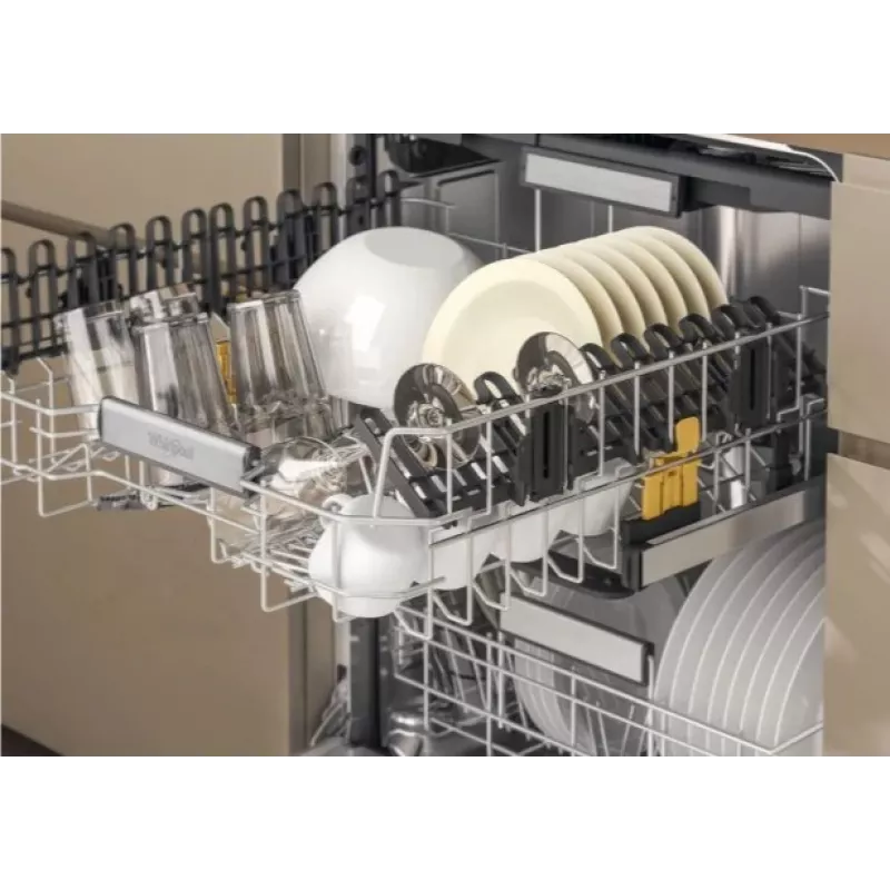 Whirlpool W7IHT40T máquina de lavar loiça de encastrar, 15 conjuntos, 8 programas, 6th Sense, terceiro cesto, abertura automática da porta