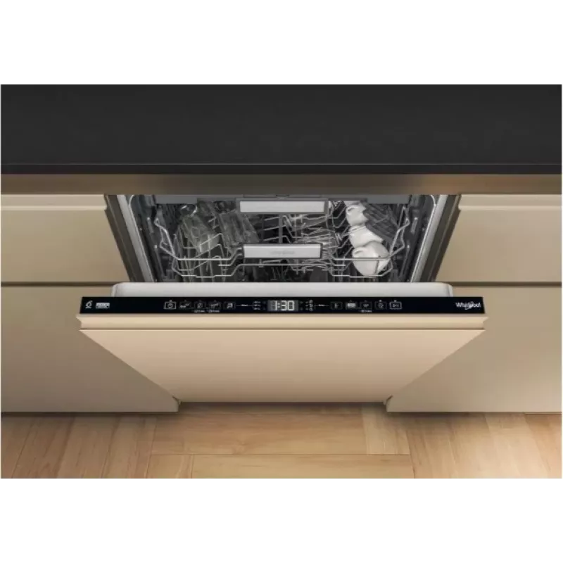 Whirlpool W7IHT40T máquina de lavar loiça de encastrar, 15 conjuntos, 8 programas, 6th Sense, terceiro cesto, abertura automática da porta