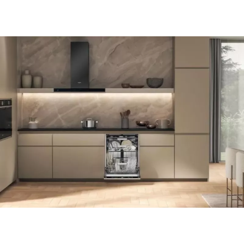 Whirlpool W7IHT40T máquina de lavar loiça de encastrar, 15 conjuntos, 8 programas, 6th Sense, terceiro cesto, abertura automática da porta