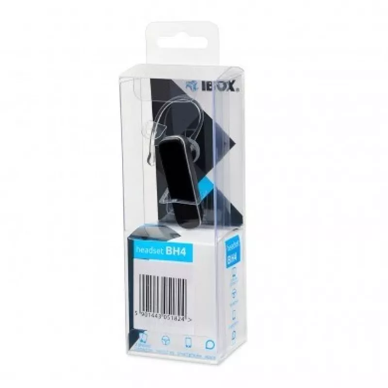 Headset Bluetooth iBox BH4 sem fios com gancho de orelha preto