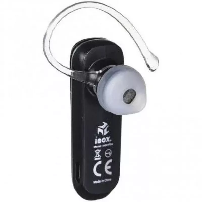 Headset Bluetooth iBox BH4 sem fios com gancho de orelha preto