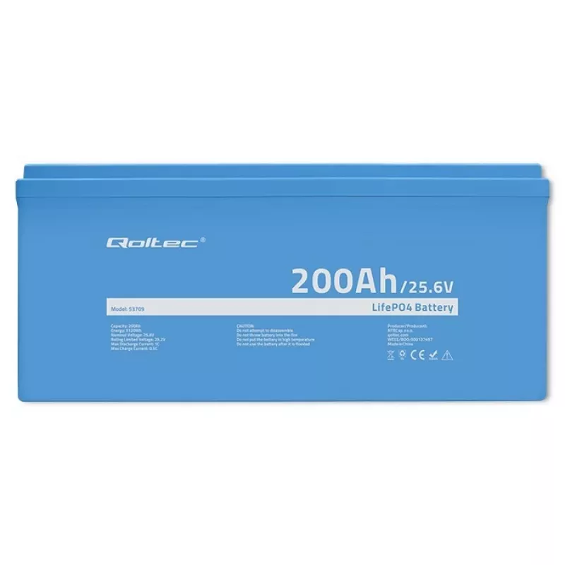 Bateria LiFePO4 Qoltec 25,6V 200Ah BMS