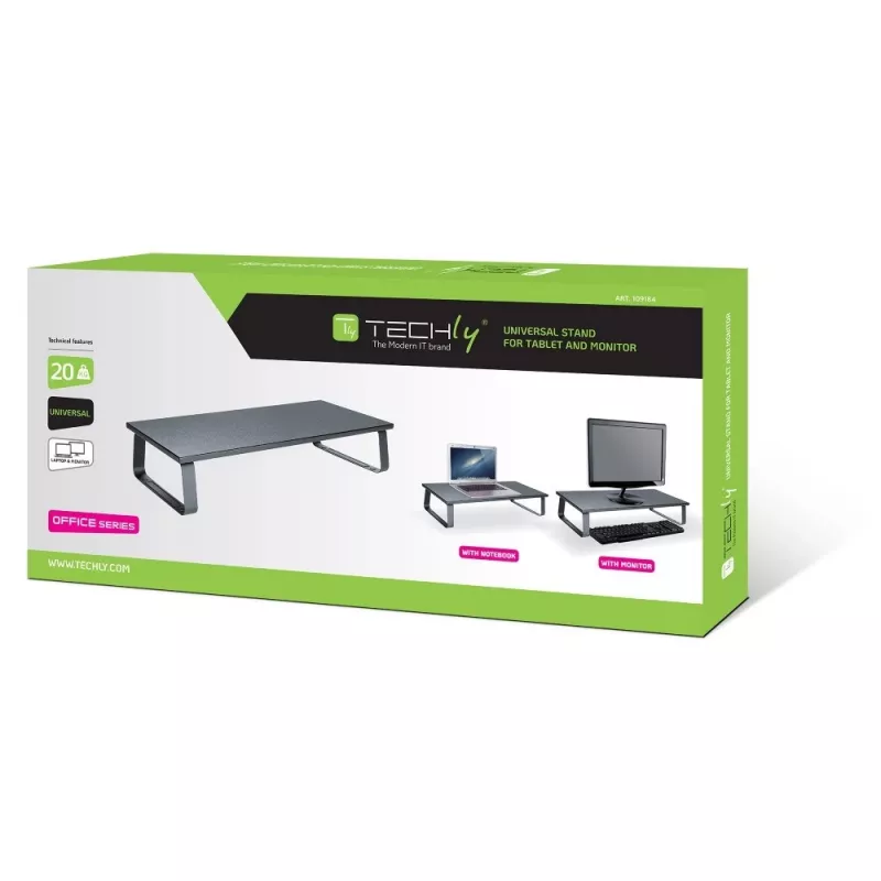Suporte de secretária para monitor único TECHLY ICA-MS 600TY - preto, 17 inch-32 inch, VESA 75x75/100x100, capacidade 9 kg