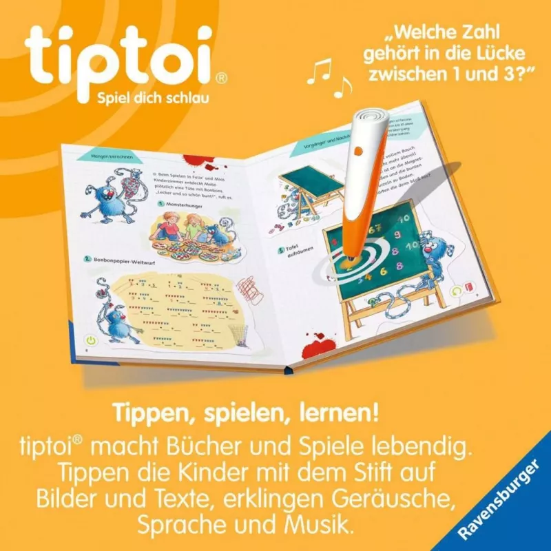 RAVENSBURGER tiptoi Aprende comigo! Matemática 1.º ano livro de aprendizagem interativo