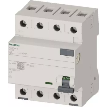 SIEMENS 5SV3346-3 RCCB Type F 63A 4 polos 30mA 400V com atraso breve