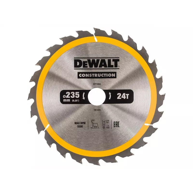 Disco de serra DEWALT DT1955-QZ 235mm 60Z corte fino