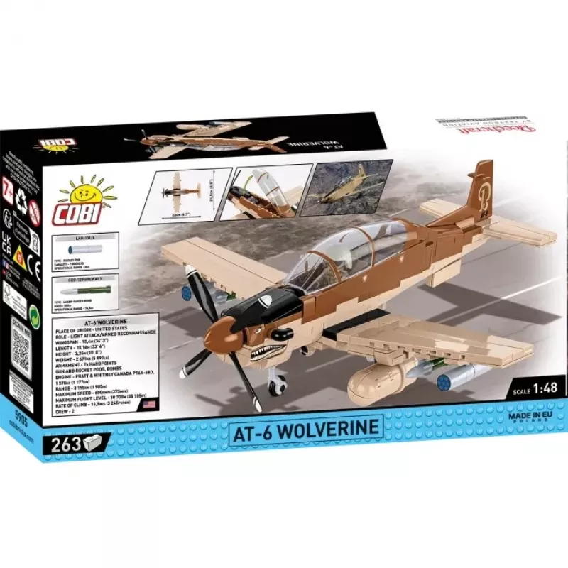 COBI KLOCKI Blocks AT-6 Wolverine conjunto de construção de 263 peças