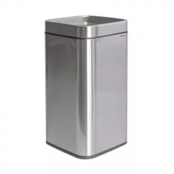 Balde do lixo em aço inoxidável MAULprime 25L com tampa aberta
