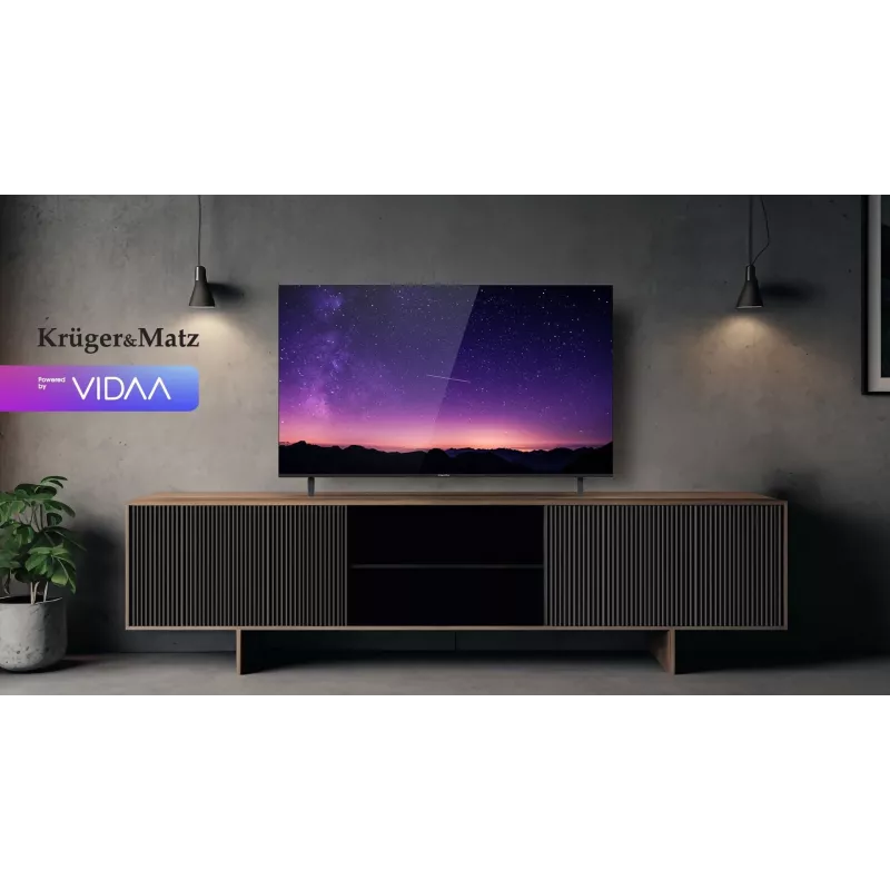 TV Smart 4K UHD DLED KRUGER & MATZ KM0255UHD-V3 139 cm (55 polegadas) Android TV 9.0 Wi-Fi Bluetooth preta