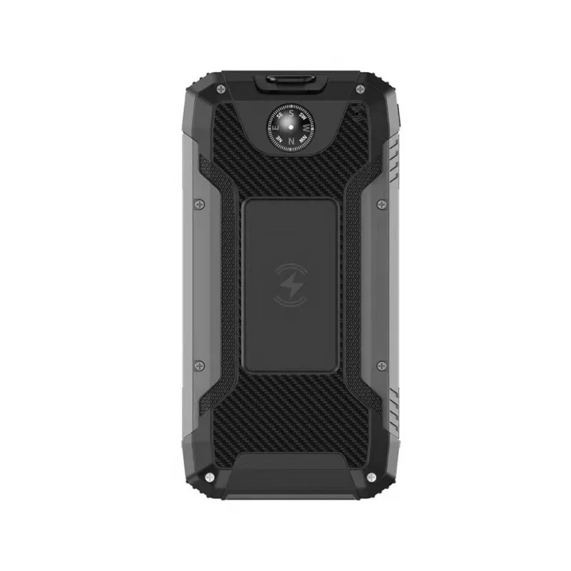 Power bank solar para exterior PowerNeed S20000Q 20000mAh com carregamento sem fios, QC3.0 e PD 20W, preto