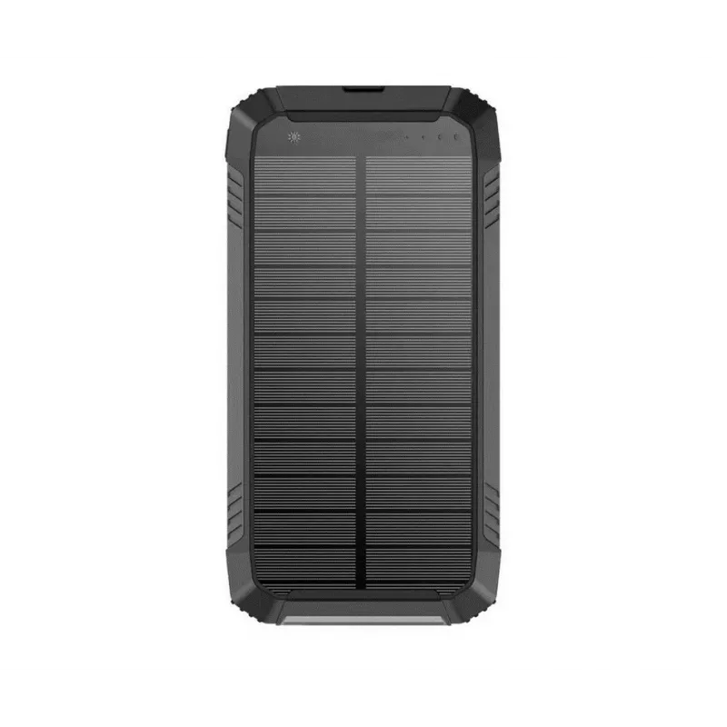 Power bank solar para exterior PowerNeed S20000Q 20000mAh com carregamento sem fios, QC3.0 e PD 20W, preto