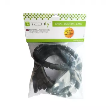 Gestão de cabos Techly 2,5 m, preto