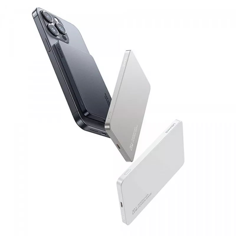 Power bank USAMS 5000mAh 20W PD MagSafe sem fios cinzento