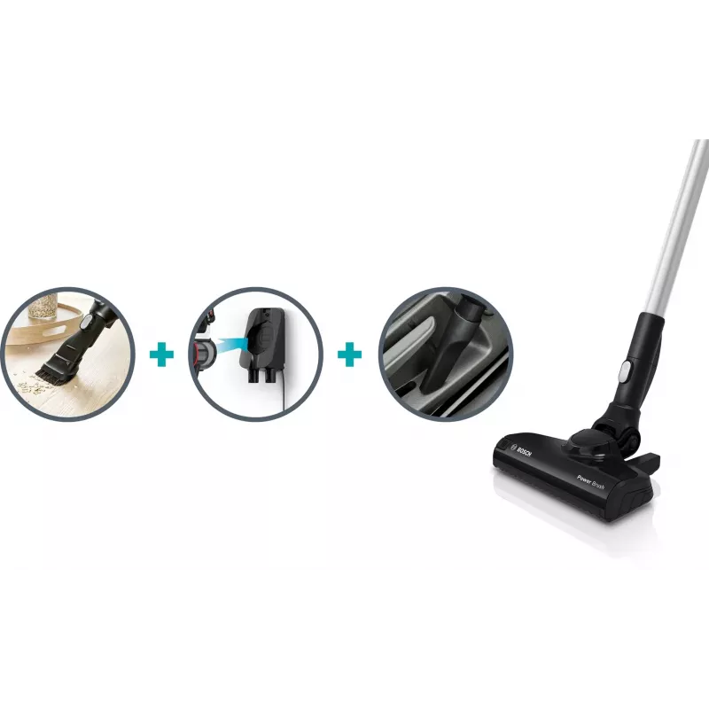 Aspirador de pó a bateria Bosch Unlimited Serie 6 BCS611P4A, 0,3 L, preto, 2,5 Ah