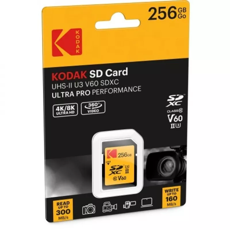 Cartão de memória Kodak SDXC 256GB UHS-II U3 V60 Ultra Pro