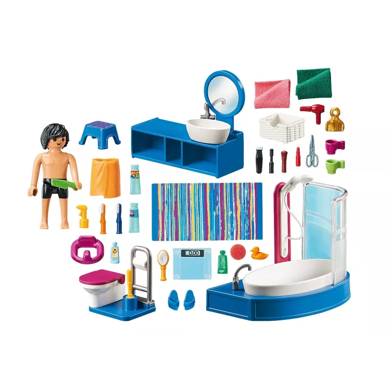 Casa de bonecas Playmobil 70211 casa de banho com banheira