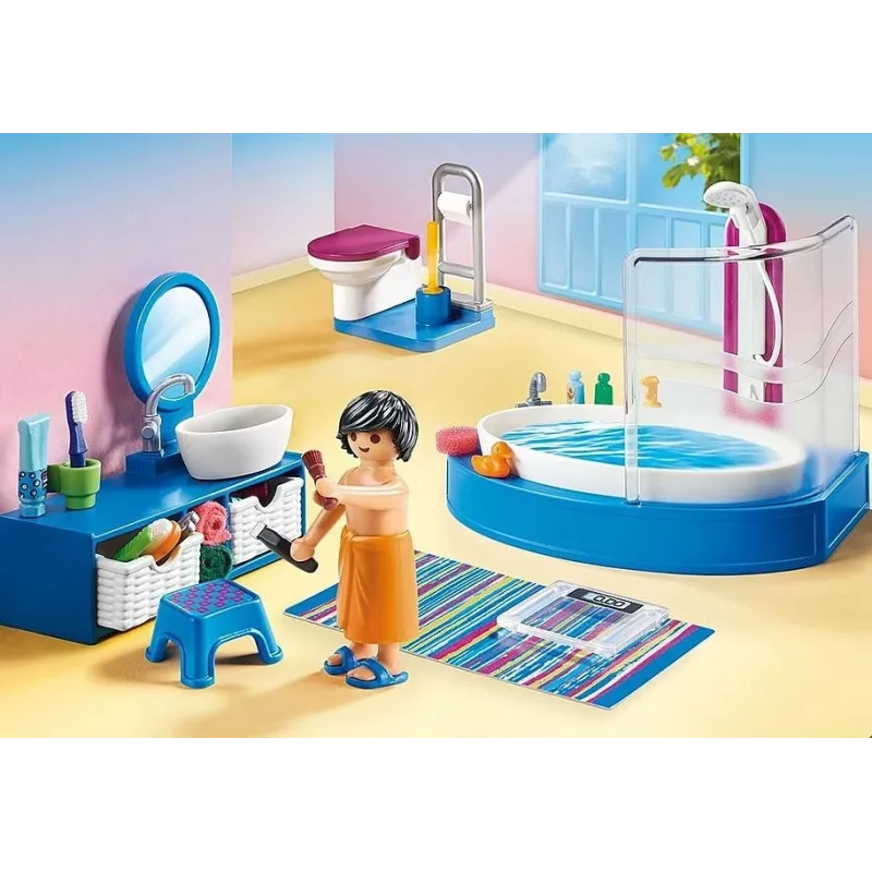 Casa de bonecas Playmobil 70211 casa de banho com banheira