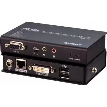 Extensor KVM ATEN CE611 Mini USB HDBaseT DVI - emissor e recetor - até 100 m