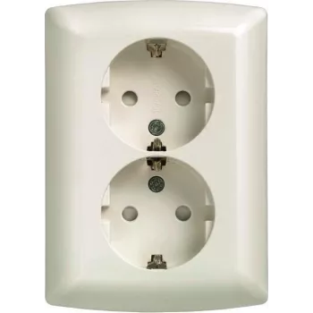 Tomada dupla Schuko Siemens 10/16A 250V 5UB2211 - acessório de alimentação elétrica