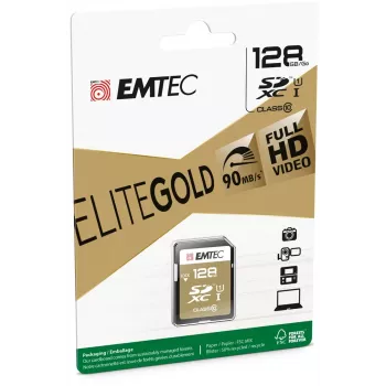 Cartão de memória Emtec SDXC 128GB Class10 Gold+ UHS-I U1