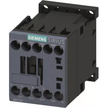 Contator de potência Siemens SIRIUS 3RT20, 3 polos, AC-3, 4 kW, 230 V AC, 1 contacto auxiliar NO, ligações por parafuso