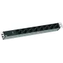 Bachmann 19 inch 1U 8x CEE7/3 PDU com proteção contra sobretensão, cabo de 2,0 m, cinzento-claro (RAL 7035) 800.3932