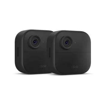 Sistema de câmara de segurança inteligente sem fios Amazon Blink Outdoor 4 (2 câmaras + Sync Module Core) - 1080p HD, visão noturna por infravermelhos, áudio bidirecional, resistente às intempéries, preto