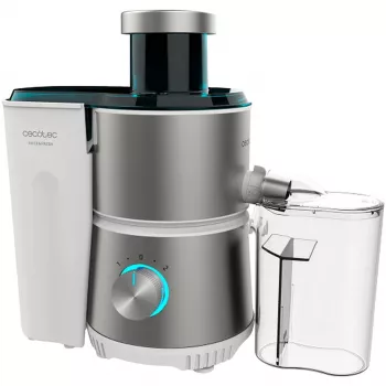Cecotec Juice&Fresh 400 Titan White centrifugadora, 400 W, 2 velocidades, filtro de aço inoxidável, recipiente de polpa 1,2 L, branco