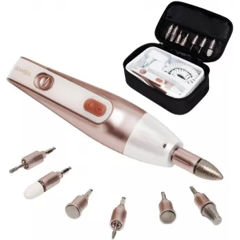 Cecotec PinkyCare 700 Perfect Nails conjunto elétrico de manicure e pedicure, broca para unhas, 7 acessórios, 2 velocidades, recarregável, rosa/branco