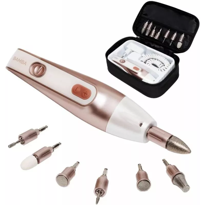 Cecotec PinkyCare 700 Perfect Nails conjunto elétrico de manicure e pedicure, broca para unhas, 7 acessórios, 2 velocidades, recarregável, rosa/branco