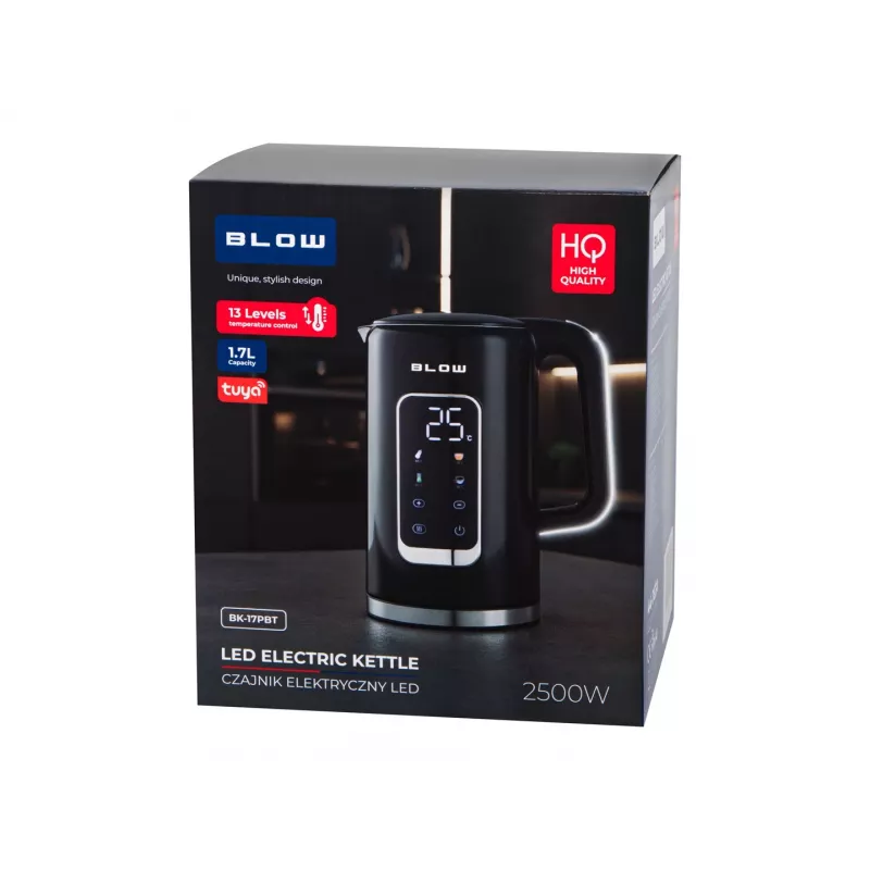 BLOW BK-17PBT chaleira elétrica Smart Wi-Fi com visor digital, 2500W, 1,7L, preto