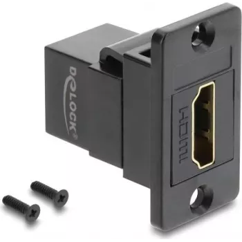 Delock Adaptador HDMI fêmea para fêmea para montagem em painel 4K Preto (91194)